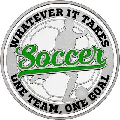 Green "Soccer" with White Outer Circular Borders